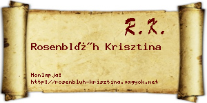 Rosenblüh Krisztina névjegykártya